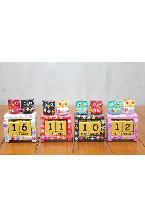 Ahşap Baykuş Takvim Küçük Boy Model 2