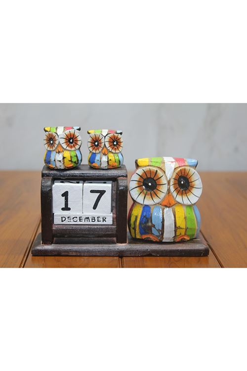 Ahşap Baykuş Takvim Model 2