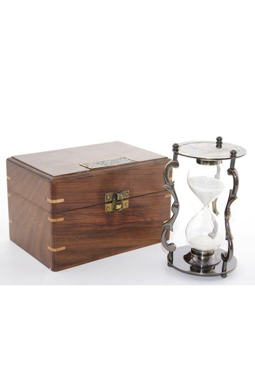 Ahşap Kutulu Pirinç Kum Saati