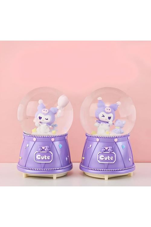 Kuromi Işıklı Müzikli Kar Küresi Orta Boy Model 3