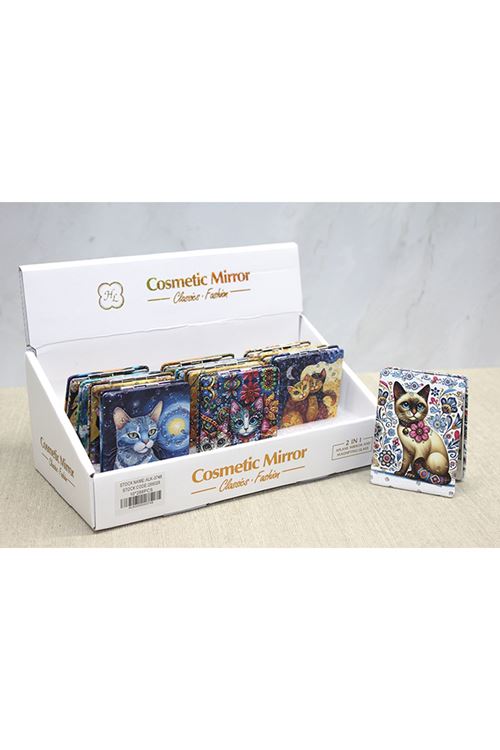 Kedi Taşlı El Aynası Dikdörtgen İnce