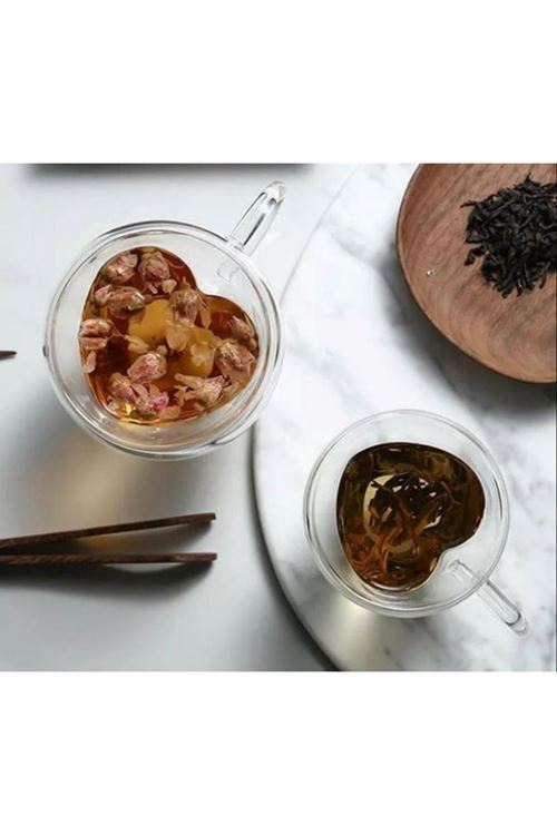 Kalp Şeklinde Cam Bardak