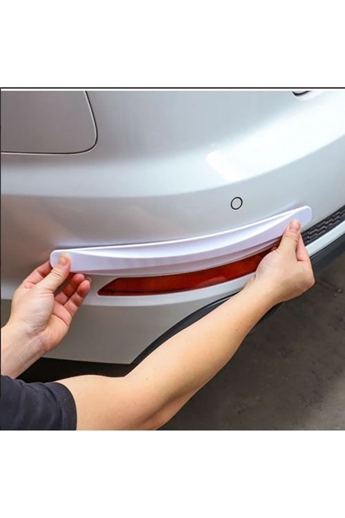 Araba Tampon Koruyucu Karbon Desenli Beyaz