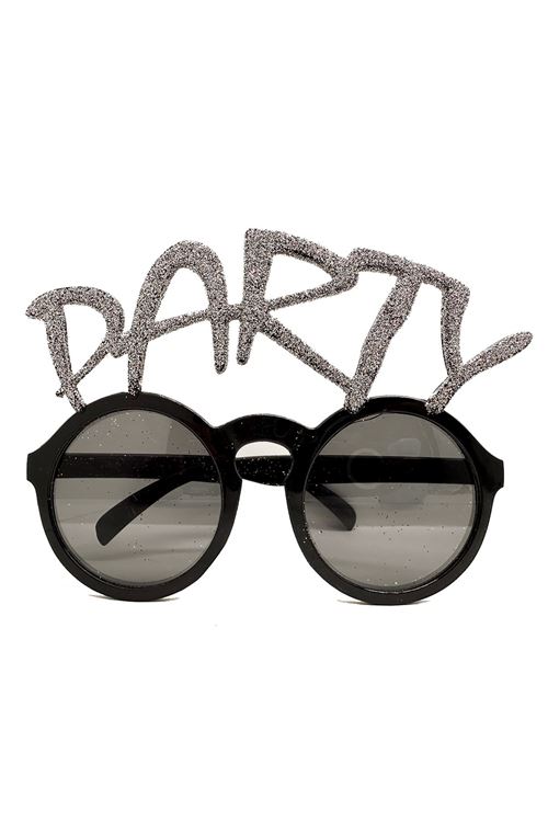 Gümüş Simli Party Yazılı Parti Gözlüğü Show