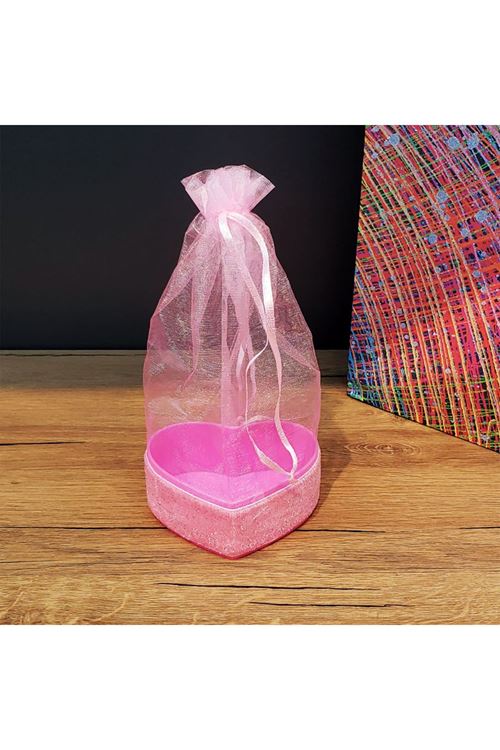 Pembe Kalpli Tül Kese