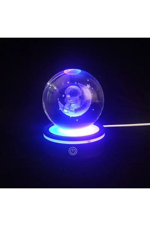 USB'li Astronot Tasarımlı Dönen Cam Küre