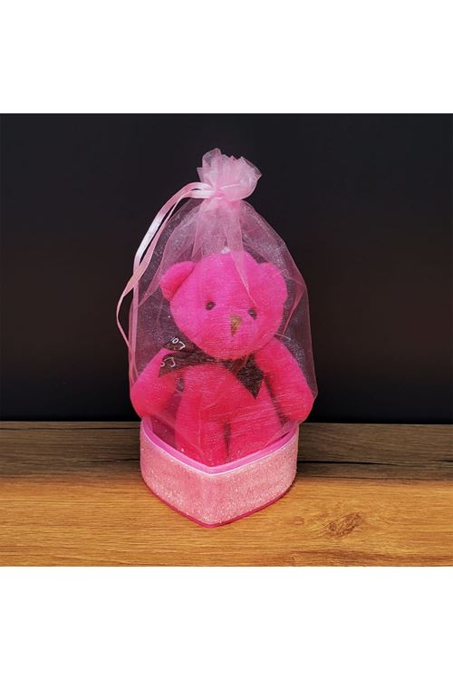 Pembe Hediyelik Kese İçinde Ayıcık
