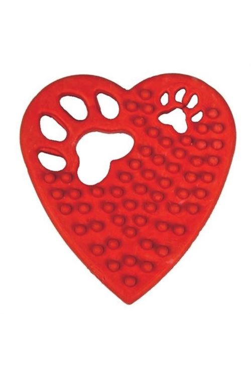 BUFFER® Kalp Şekilli Tırtıklı Evcil Hayvanlar İçin Diş Kaşıma Çiğneme Oyuncağı