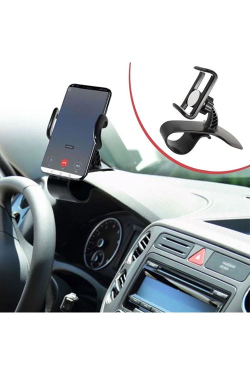 BUFFER® Araç İçi Konsola Takılan Döner Başlıklı Telefon Kıskacı Telefon Tutucu