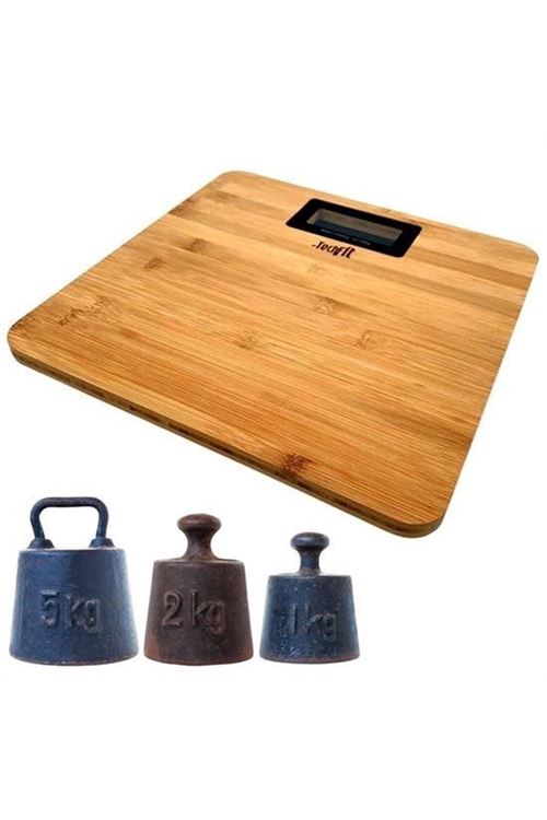 BUFFER® Techfit Bambu Banyo Baskülü Yüksek Hassasiyetli Darbelere Dijital Dayanıklı Terazi Tf 1065 M