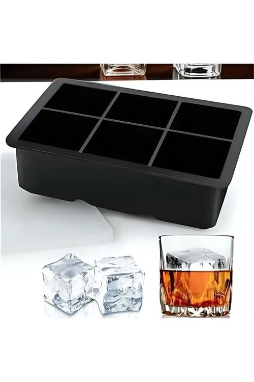 BUFFER® 6'lı XL Küp Şeklinde Silikon Kolay Çıkabilen Buz Kalıbı