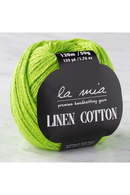 La Mia Linen Cotton Açık Yeşil El Örgü İpi - L186 - 33866