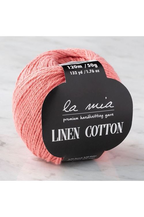 La Mia Linen Cotton Pembe El Örgü İpi - L198 - 33874