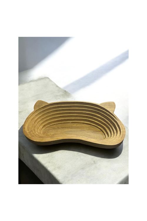 Evcil Hayvan Kulak Motifli Ahşap Yatak