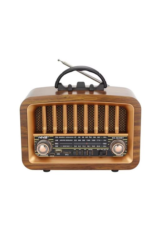 BUFFER®  Taşınabilir USB İle Şarj Olabilen Klasik AM /FM/SW Transistör Retro Tipi Klasik Radyo