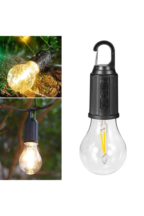 BUFFER® Şarj Olabilen 3 Farklı Mod LED'li Kendiliğinden Asma Kancalı Kamp,Dış Cephe Lambası
