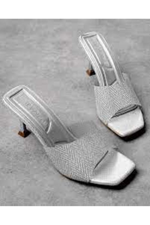 Luart Platin Simli Topuklu Terlik
