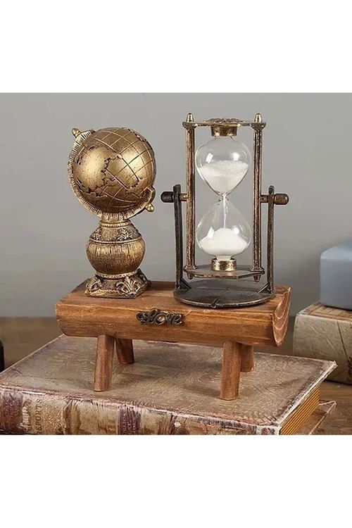 Dekoratif Dünya Biblolu Kum Saati