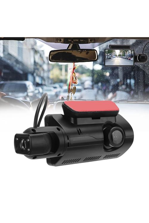 BUFFER® Araç İçi & Dışı Çift Lensli WiFi Kamera – 1080P HD,Gece Görüşlü, G-Sensörlü DVR Dashcam
