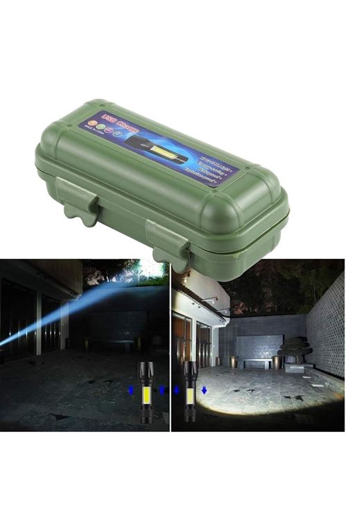 BUFFER® Kutulu Mini El Feneri – Taşınabilir LED Kamp ve Acil Durum El Lambası Plastik Gövde