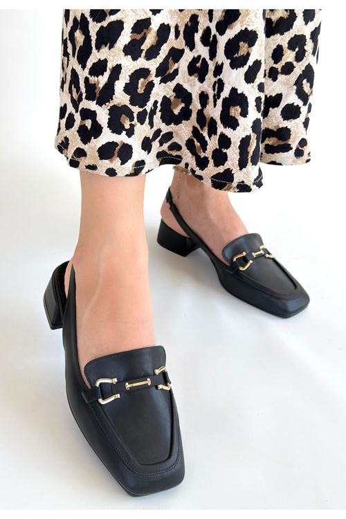 Joone Siyah Cilt Topuklu Ayakkabı