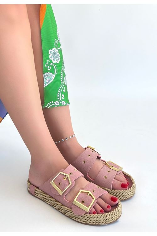 İces Pudra Nubuk Terlik