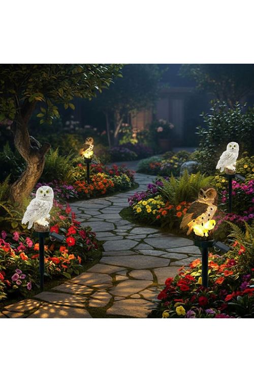 Baykuş Tasarımlı Solar Kazıklı Bahçe Aydınlatma