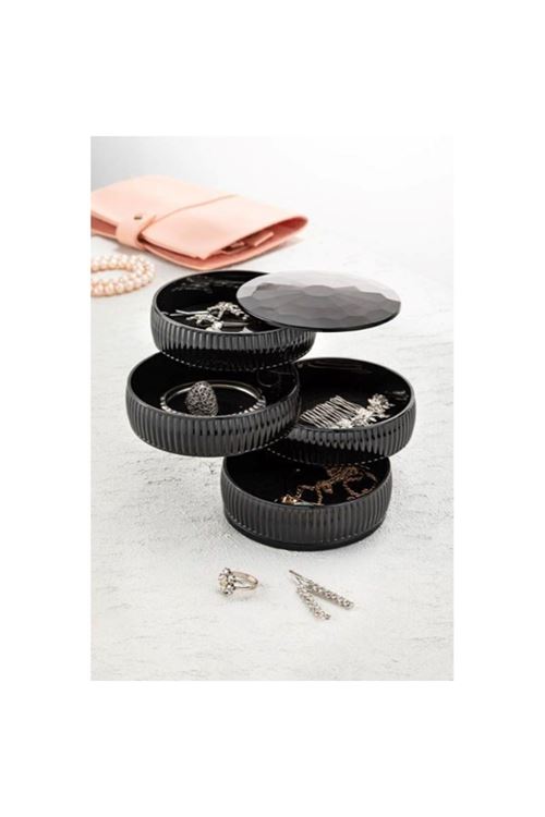 4 Katlı Dönen Silindir Takı Organizeri