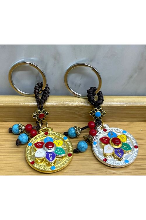 Metal Lotus Tılsımlı Şans Anahtarlık