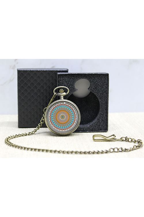 Özel Kutulu Mandala Deseni Köstekli Saat