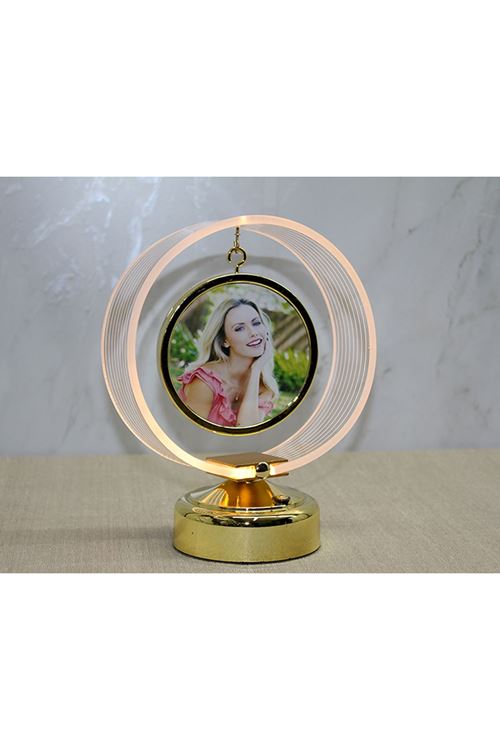 Kişiye Özel Fotoğraf Alanlı Yuvarlak Led Çerçeve