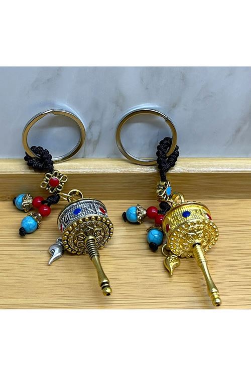 Metal Feng Shui Şans Çarkı Anahtarlık Model 3