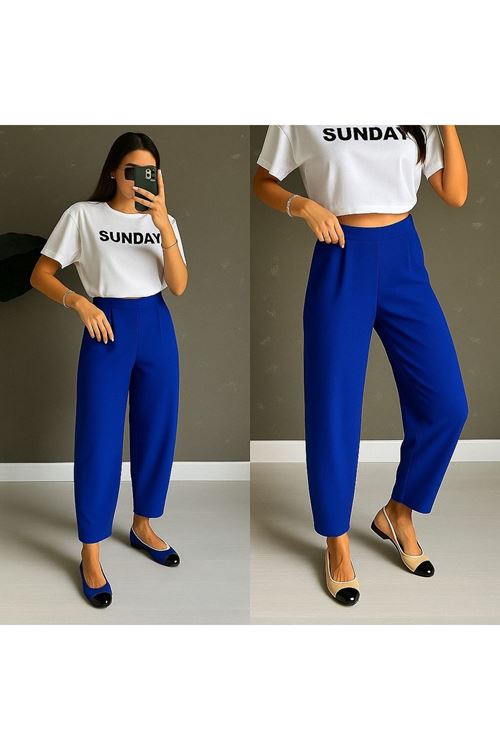 Kadın Yüksek Bel Krep Pantolon