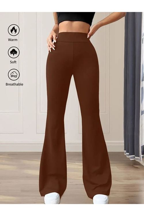 Kadın Yüksek Bel Geniş Paçalı Dalgıç Tayt