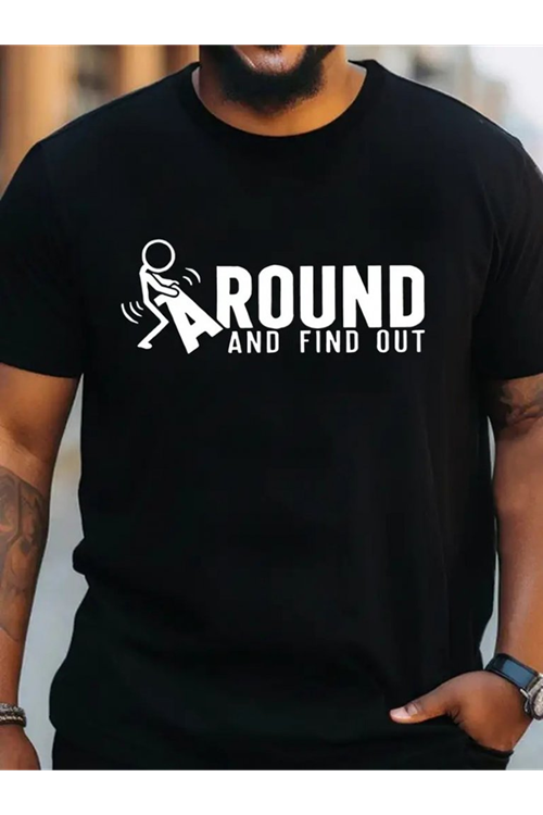 Erkek Around Baskılı Süprem T-shirt