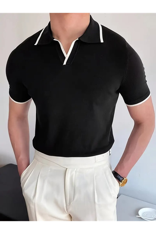 Erkek Uzun Kollu Yakalı Triko Bluz