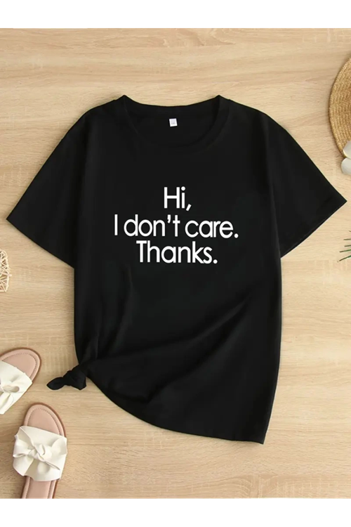 Baskılı Oversize Bisiklet Yaka T-shirt - Siyah