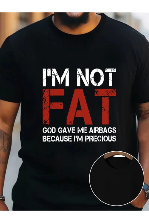 Baskılı Oversize Bisiklet Yaka T-shirt - Siyah