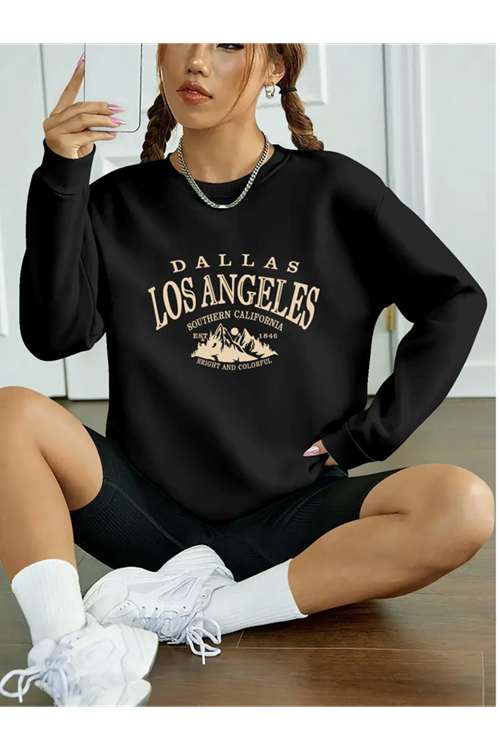 Kadın Uzun Kollu Bisiklet Yaka Viskon Iki Iplik Bluz