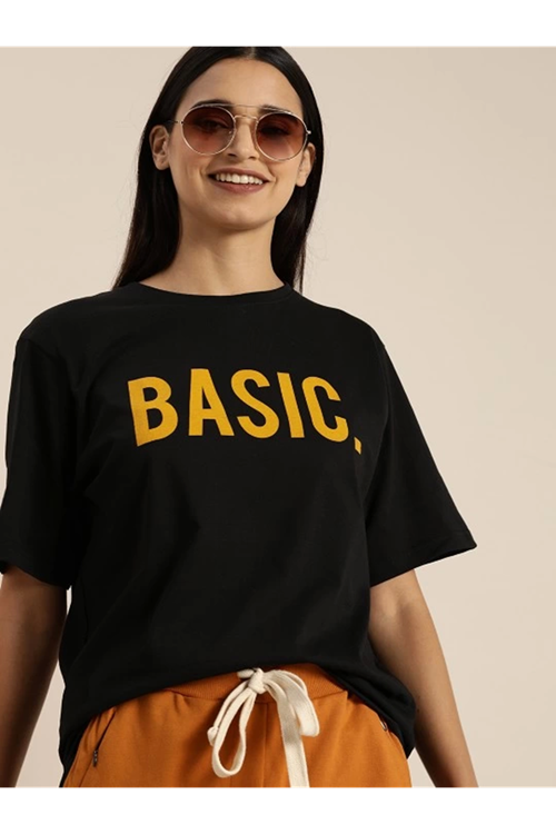 Baskılı T-shirt - Siyah
