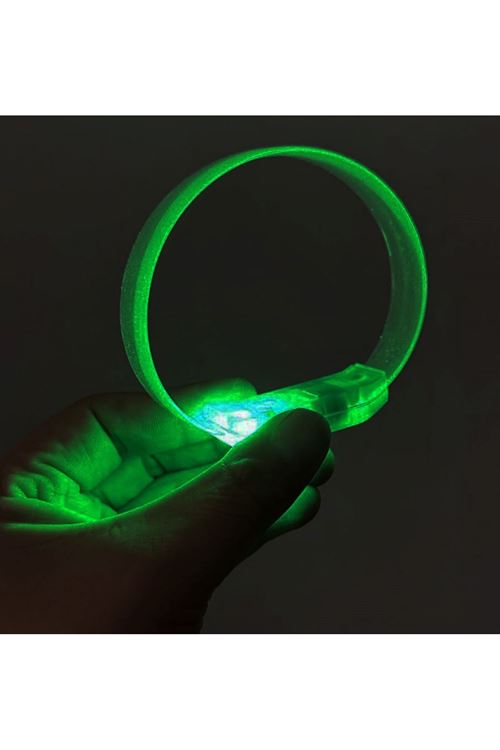 3 Modlu Pilli LED Işıklı Esnek Parti Bilekliği Yeşil