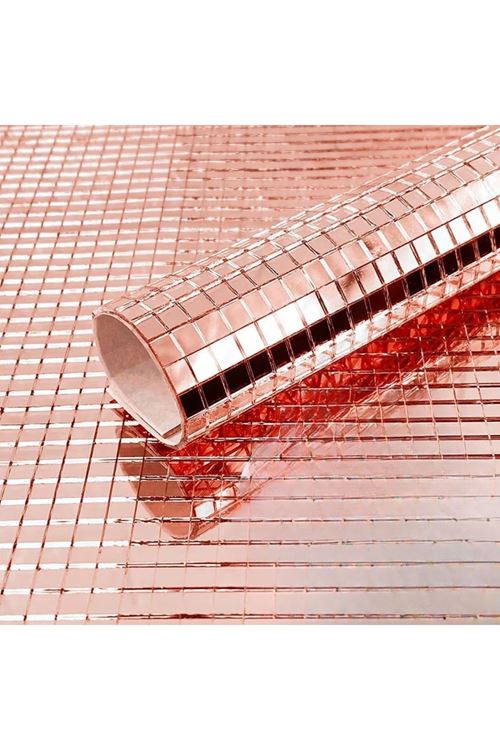 BUFFER® Kare Bronz Cam Mozaik Fayans Çıkartmaları El İşi Kare Cam Fayans Kendinden Yapışkanlı Aynalı Dekor Panel 30x30 Cm