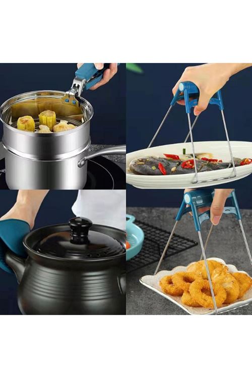 4 Parça Yanma Önleyici Mutfak Seti - Tencere Tabak Tutucu Ve Fırın Eldiveni