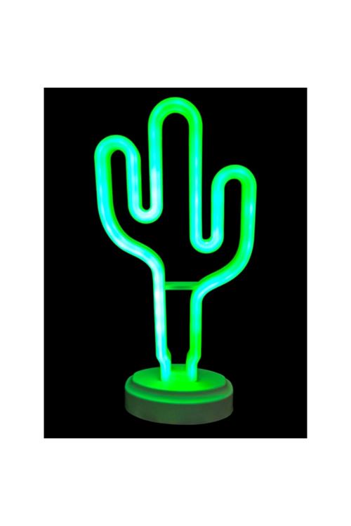 Neon Işıklı Kaktüs Masa Gece Lambası