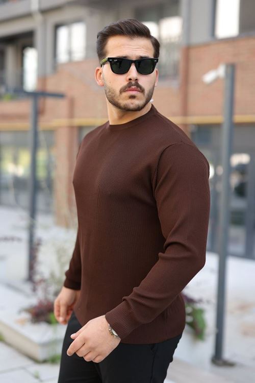 Erkek Selanik Örme Bisiklet Yaka Triko