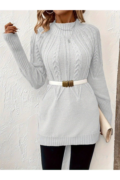 Kadın Uzun Kollu Yarı Balıkçı Yaka Triko Bluz