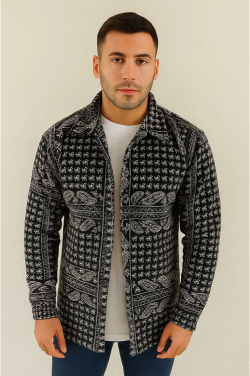 Erkek Polar Fermuarlı Sweatshirt – Kapüşonsuz, Cepli, Yumuşak Dokulu, Oversize Rahat Kalıp, Kışlık Sıcak Tutan Fermuarlı Üst - Siyah