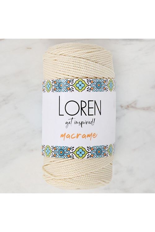 Loren Macrame Krem El Örgü İpi - RM 016