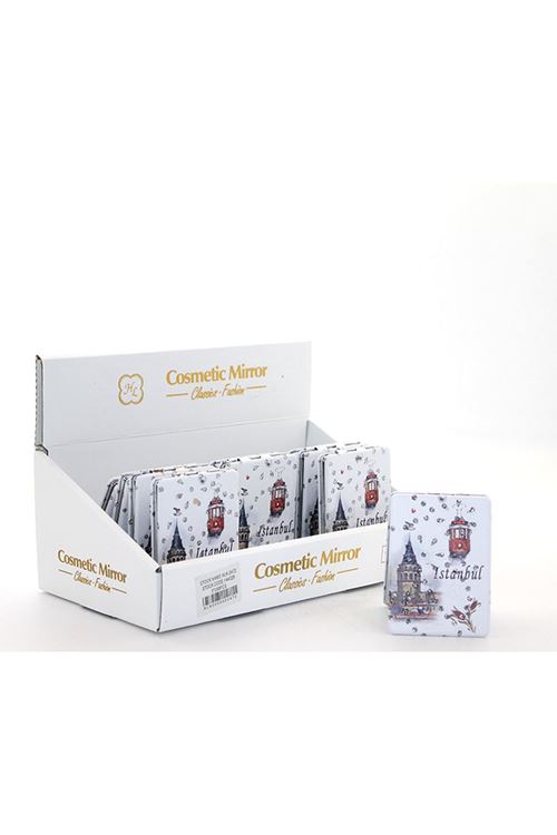 Taşlı İstanbul Tasarımı El Aynası İnce Model 27