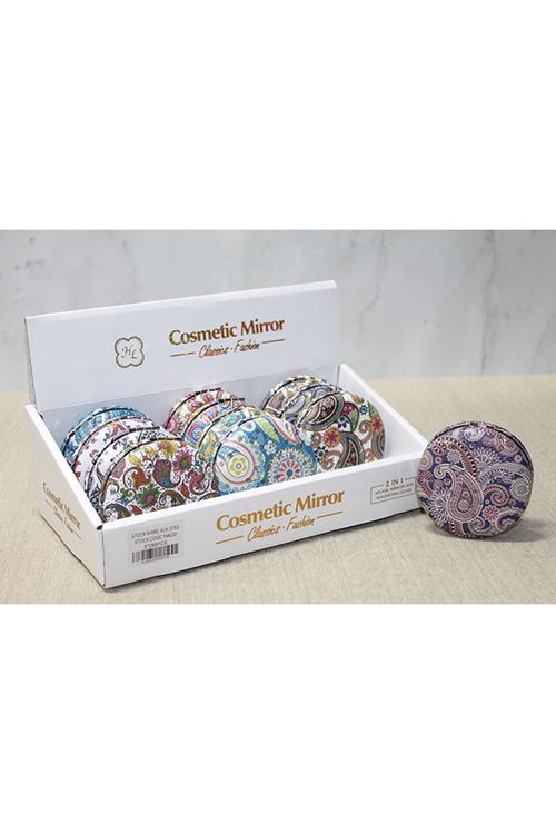 Taşlı Yuvarlak El Aynası Kalın Model 2